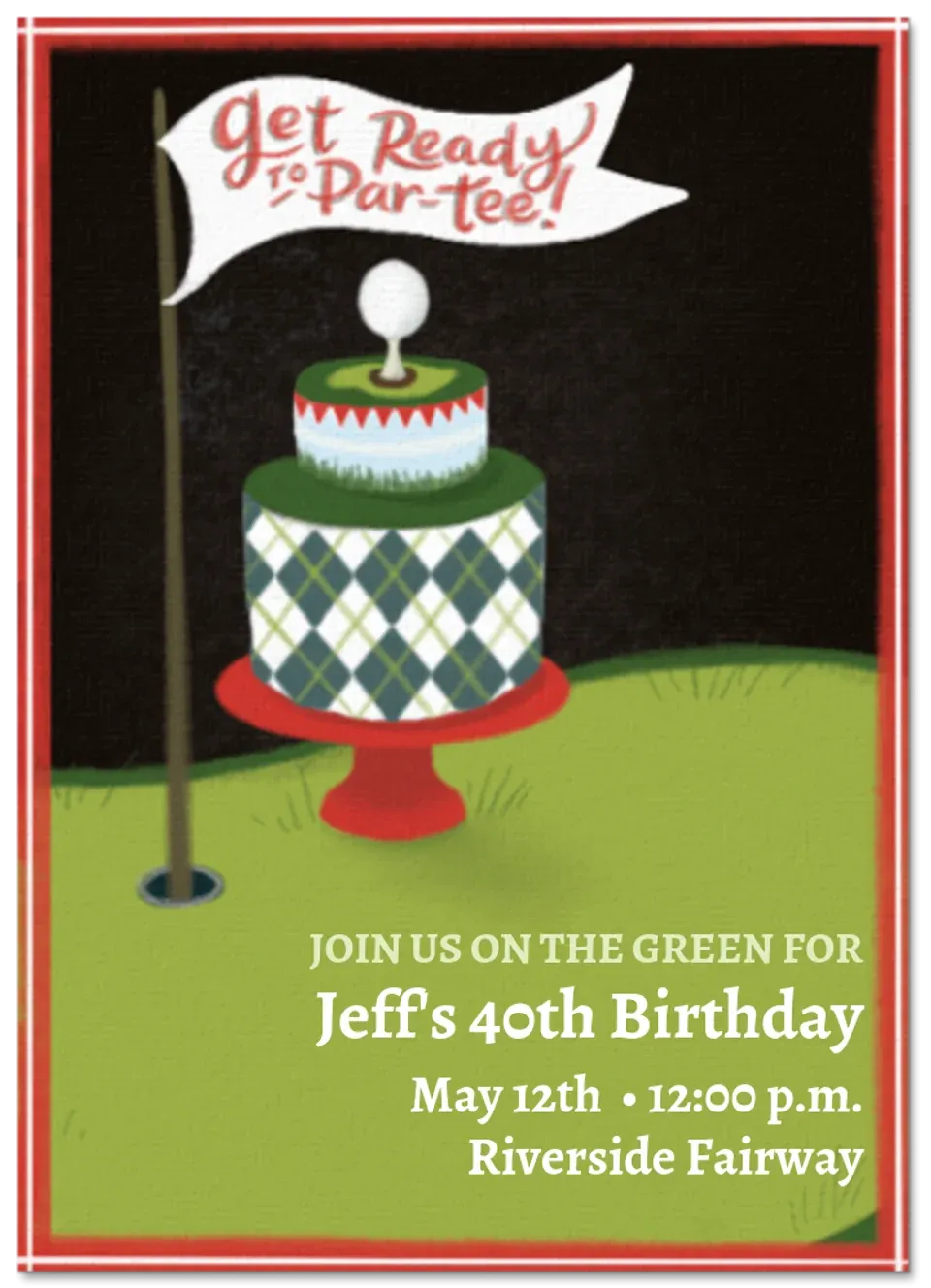 Golf Cake card