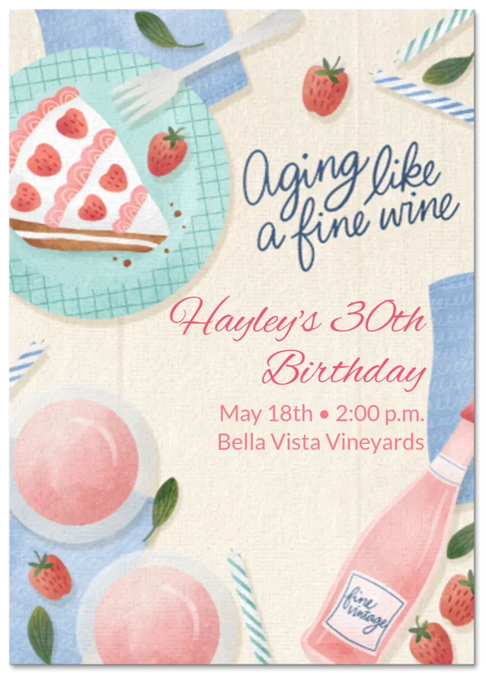 Fine Wine Birthday  card