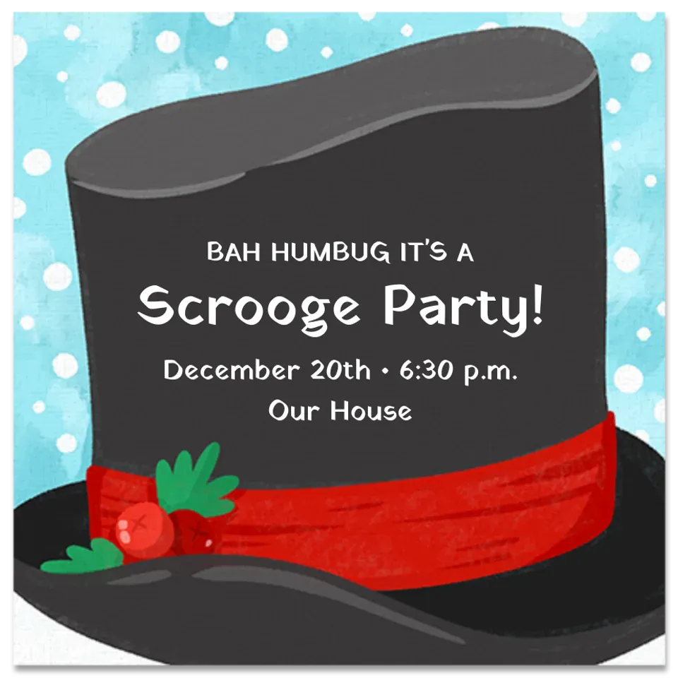 Scrooge Party card