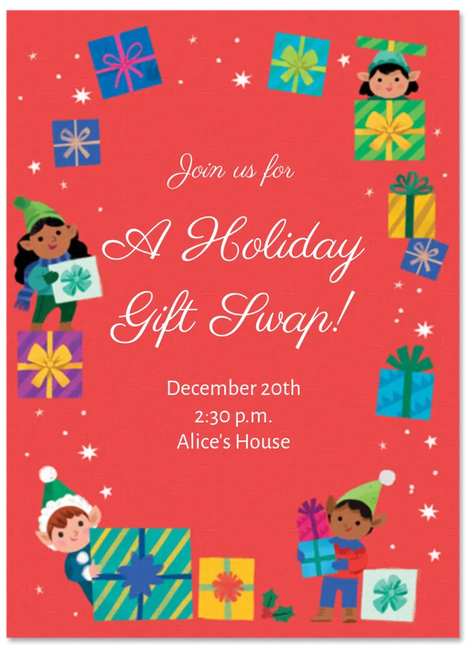 Elf Christmas Border card