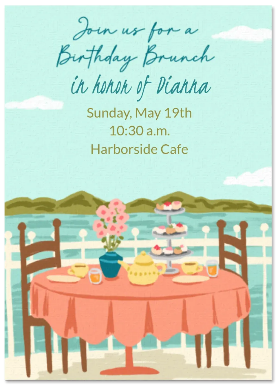Birthday Brunch Scene card