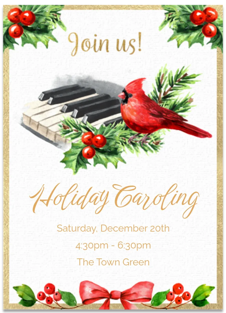 Christmas Caroling Piano card