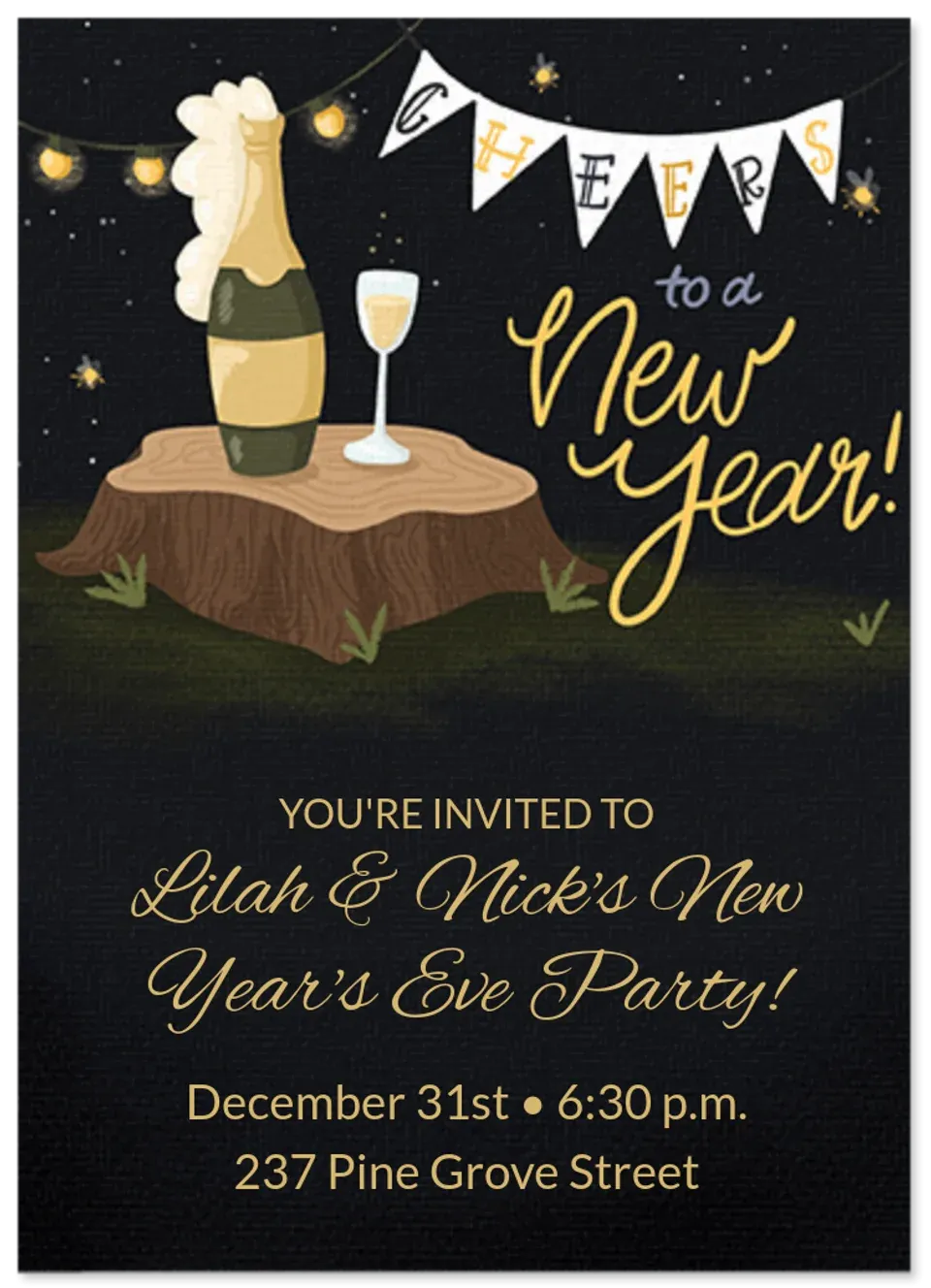 Rustic New Year Cheer card