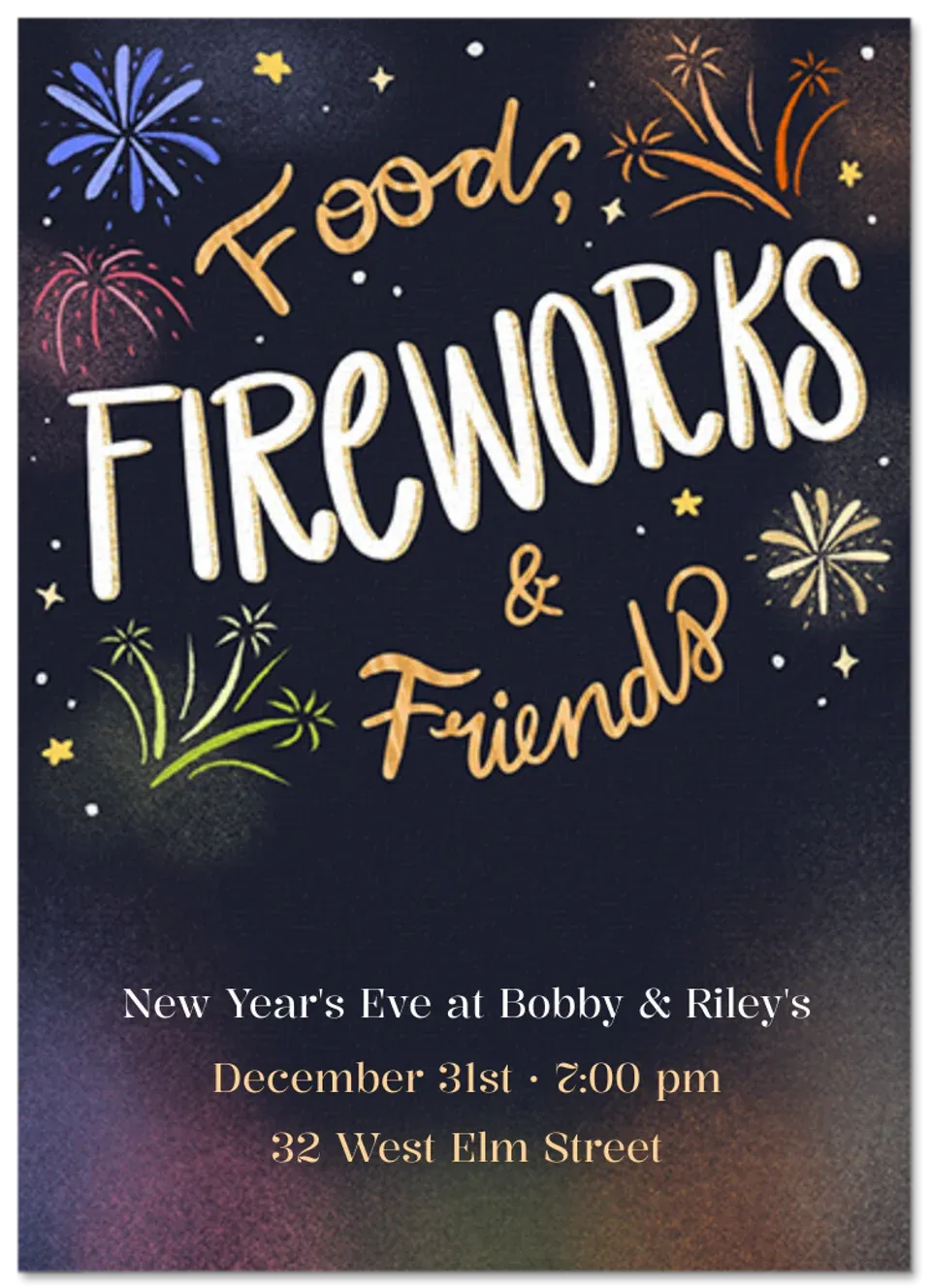 Food Fireworks & Friends card