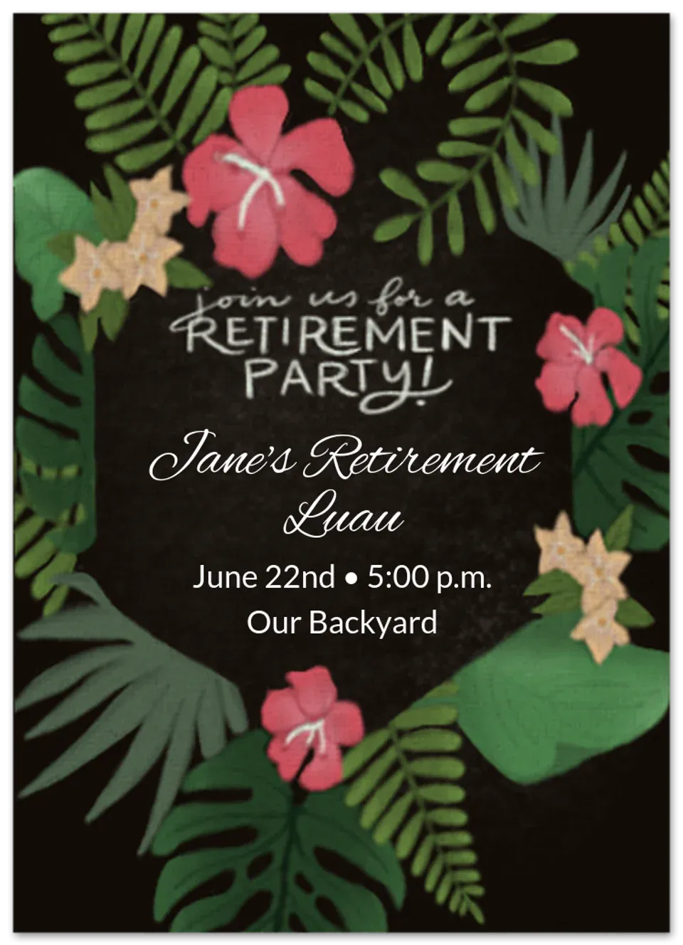 Tropical Floral Border card