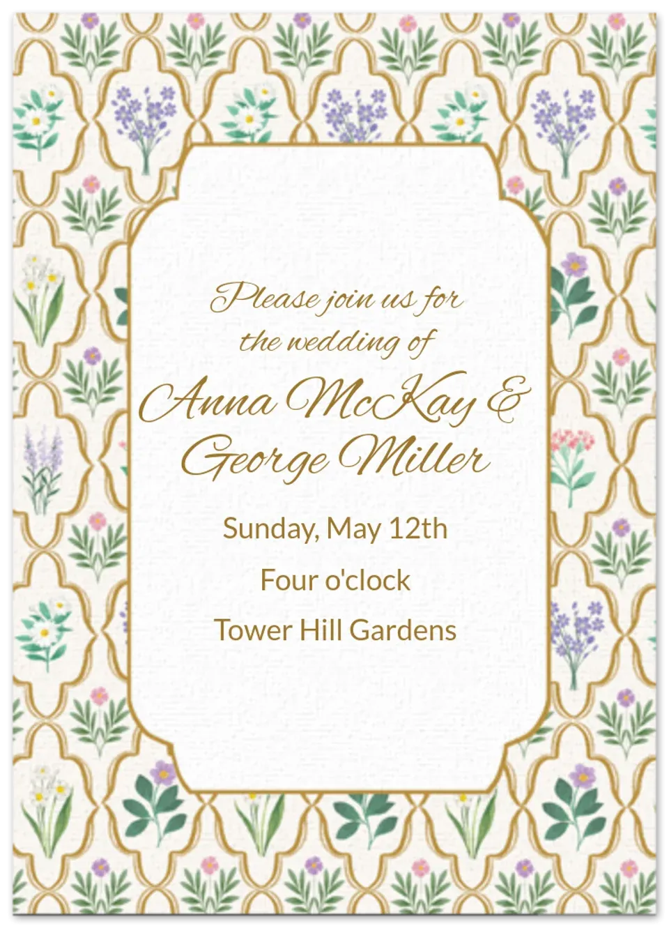 Vintage Floral Wallpaper card