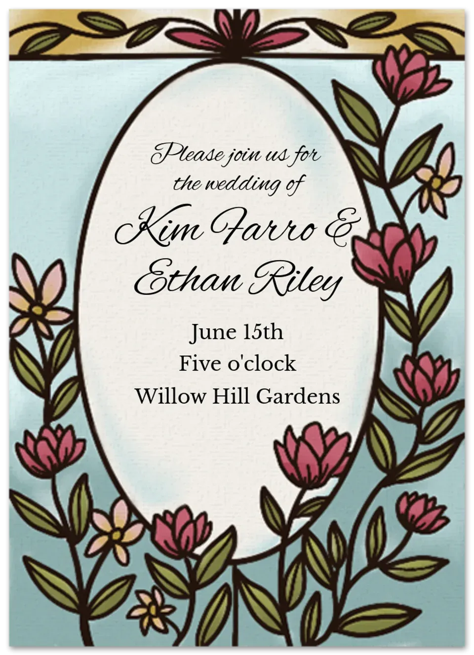 Stained Glass Floral card