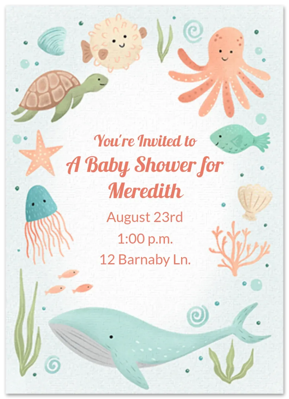 Under the Sea Baby card