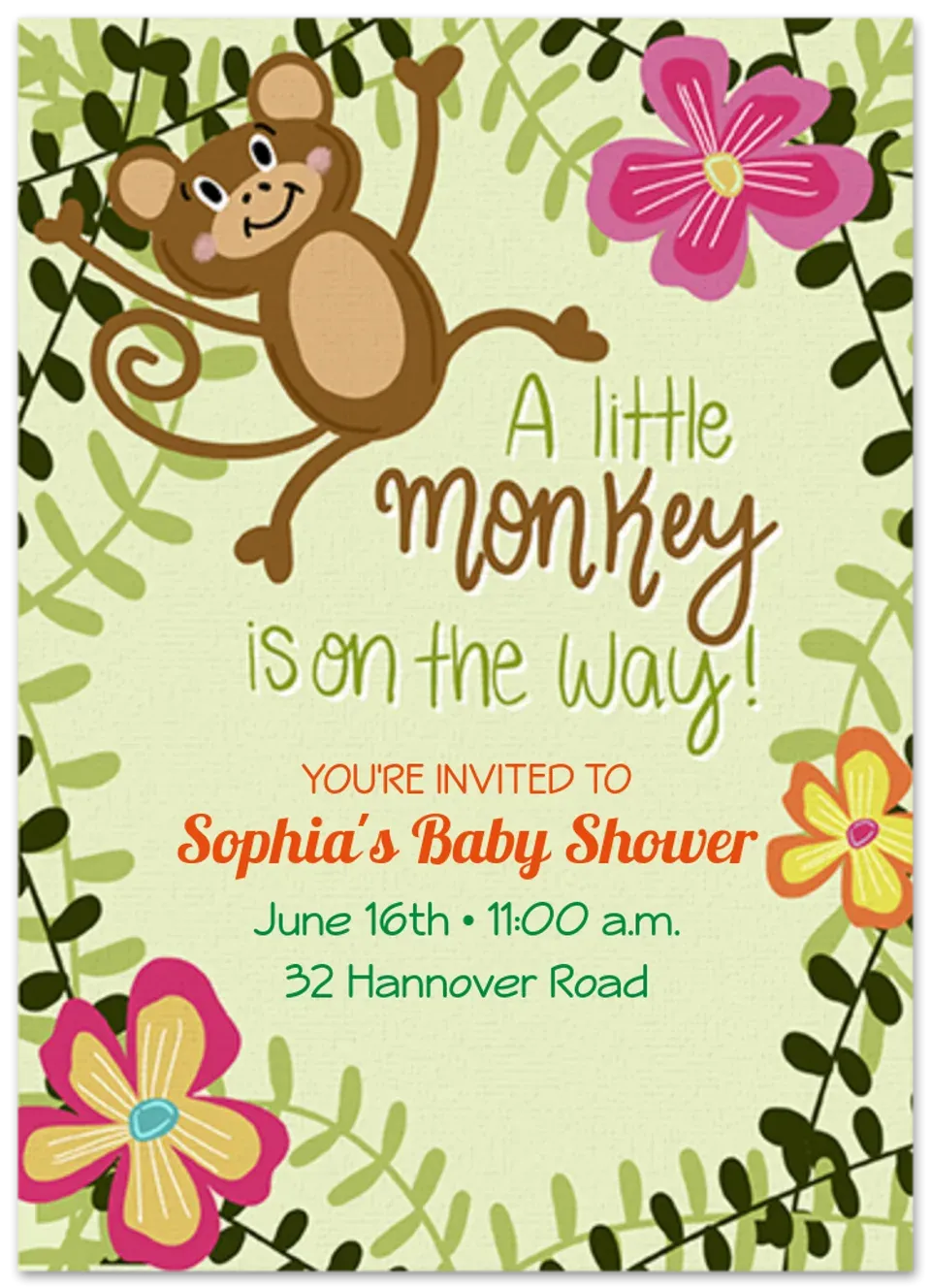 Jungle Baby Monkey card