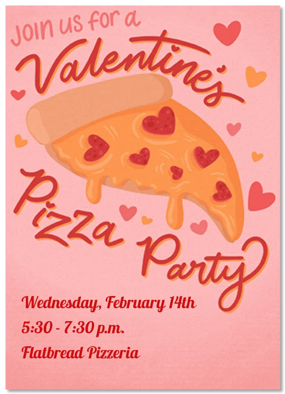 Valentine's Pizza Party card
