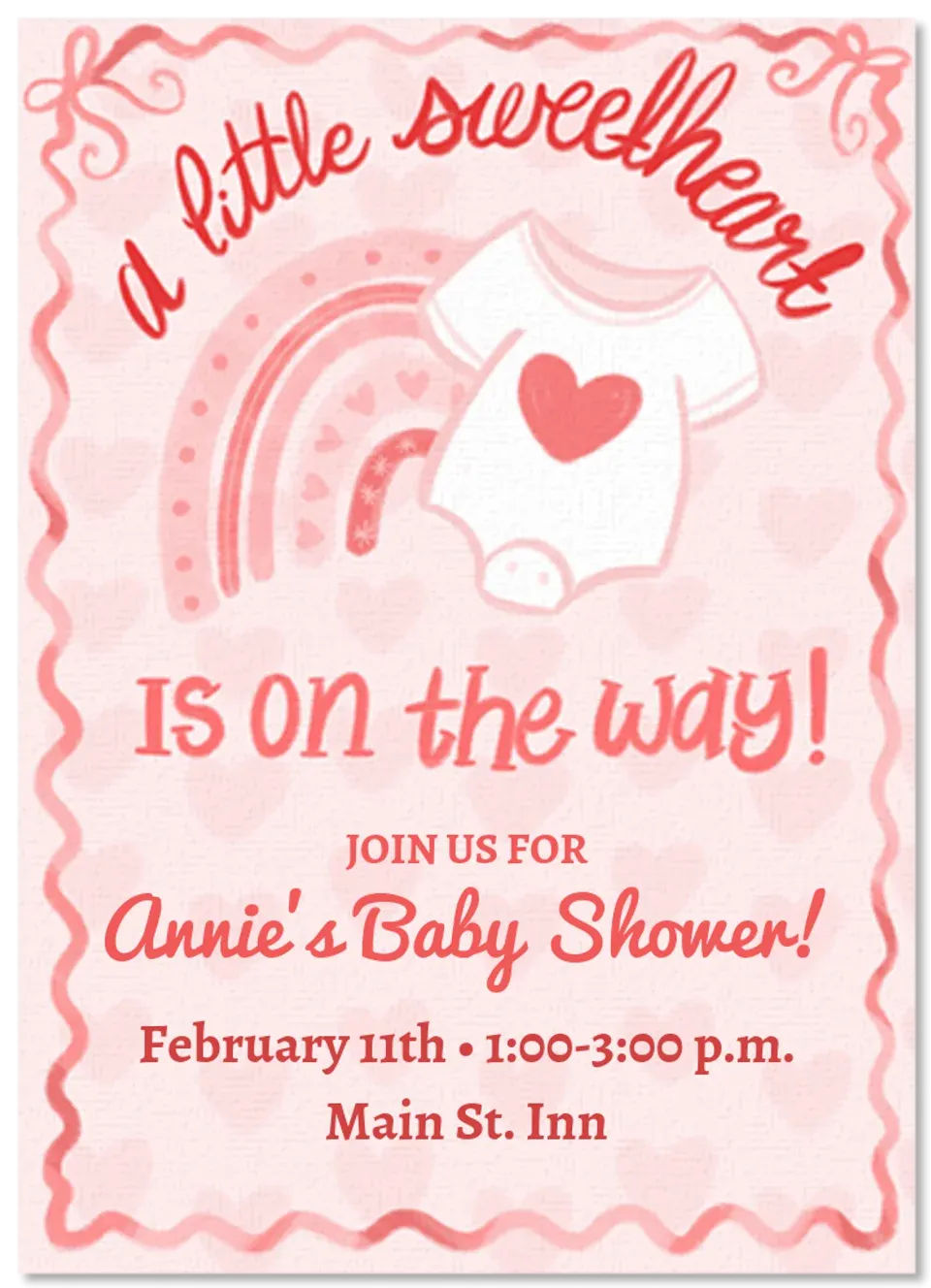 Valentine's Baby Shower card