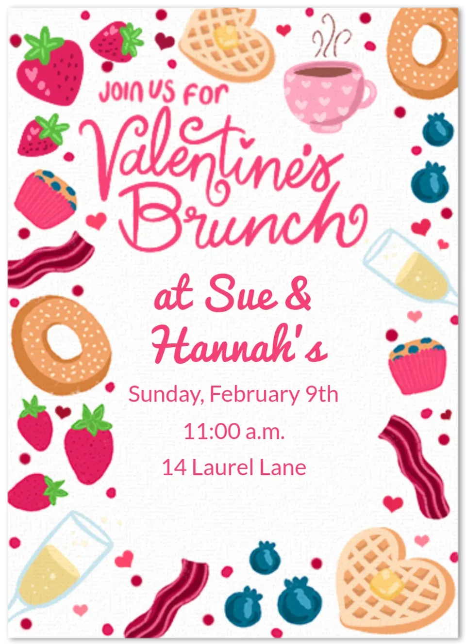 Valentine's Brunch Border card
