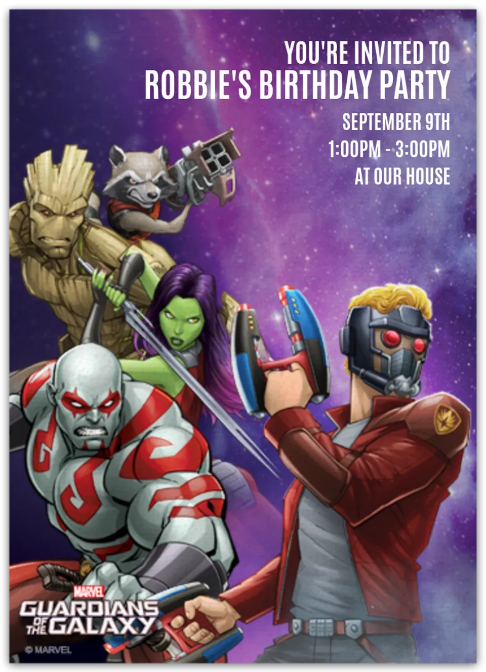 GOTG Group Action card