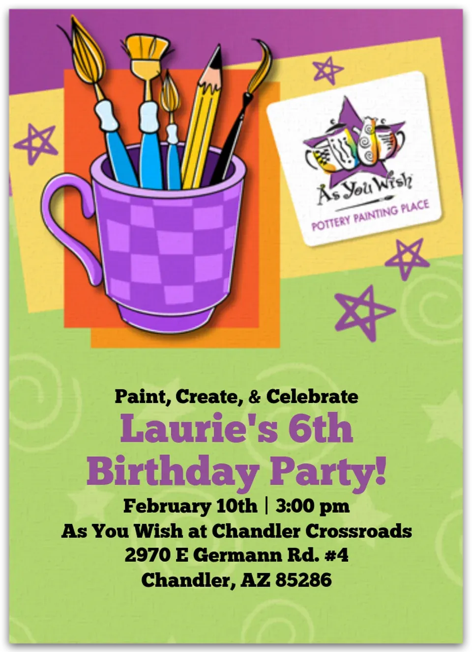 As You Wish Pottery | Celebrate card