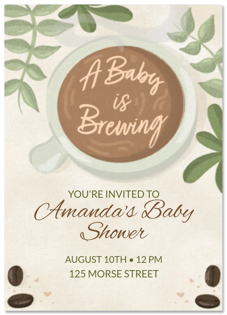 Baby Is Brewing Coffee card