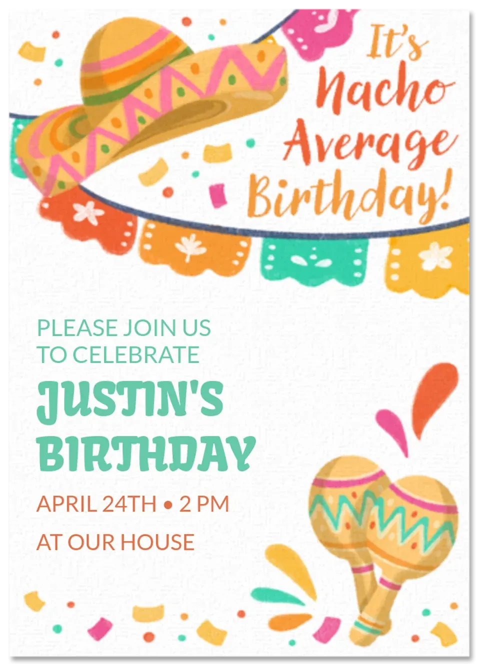 Nacho Average Birthday card