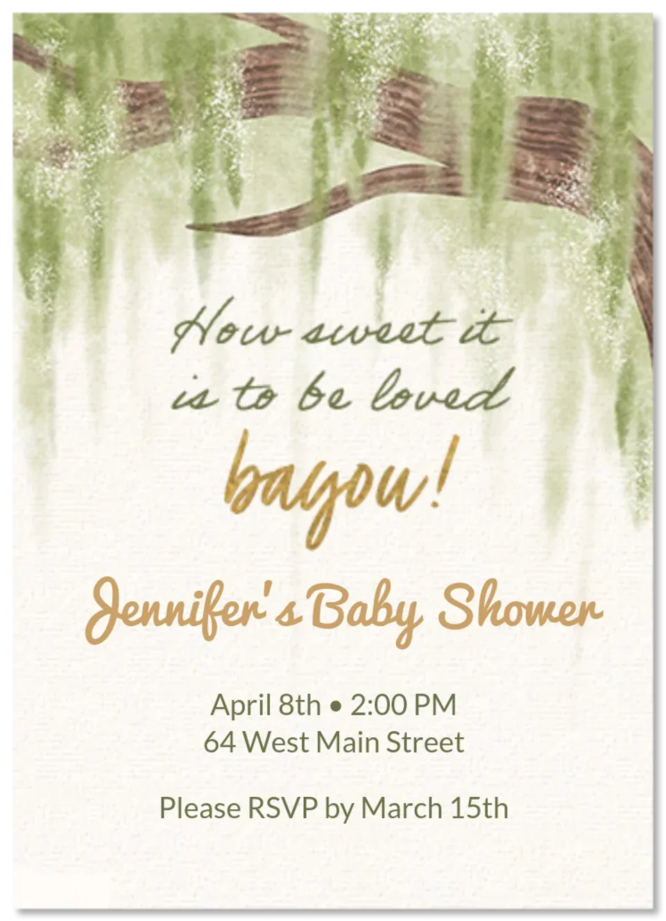 Loved Bayou Shower card