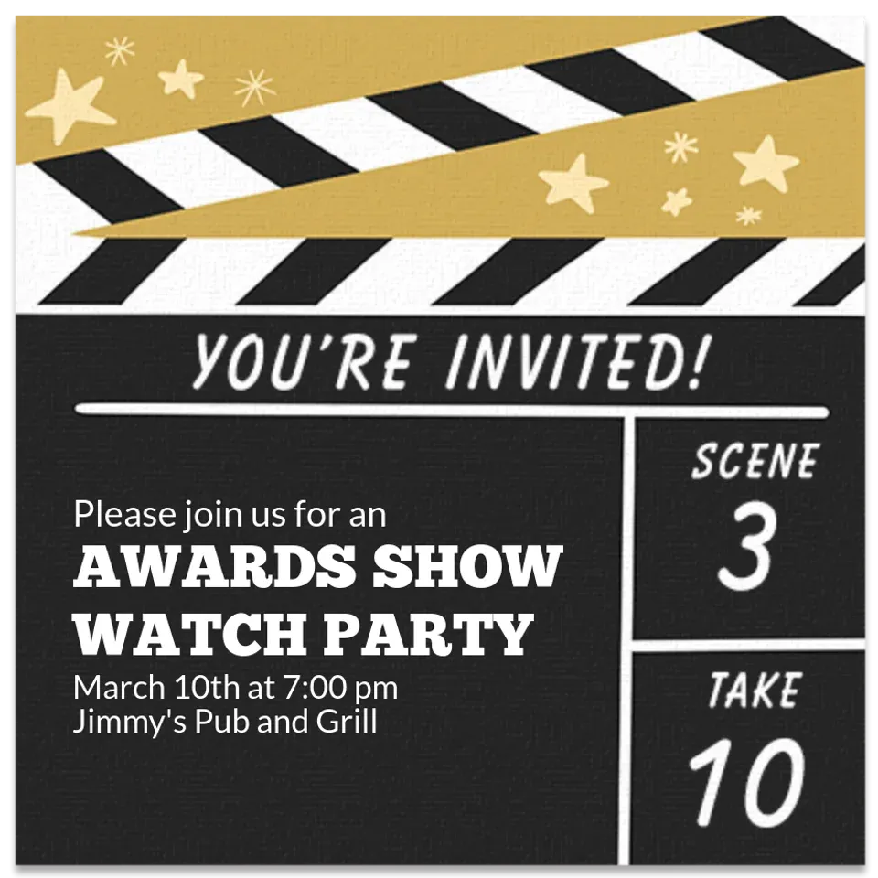 Film Clap Board card