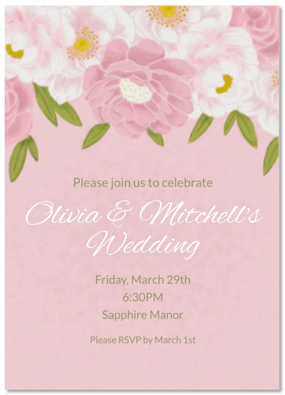 Pink Floral Chalkboard card