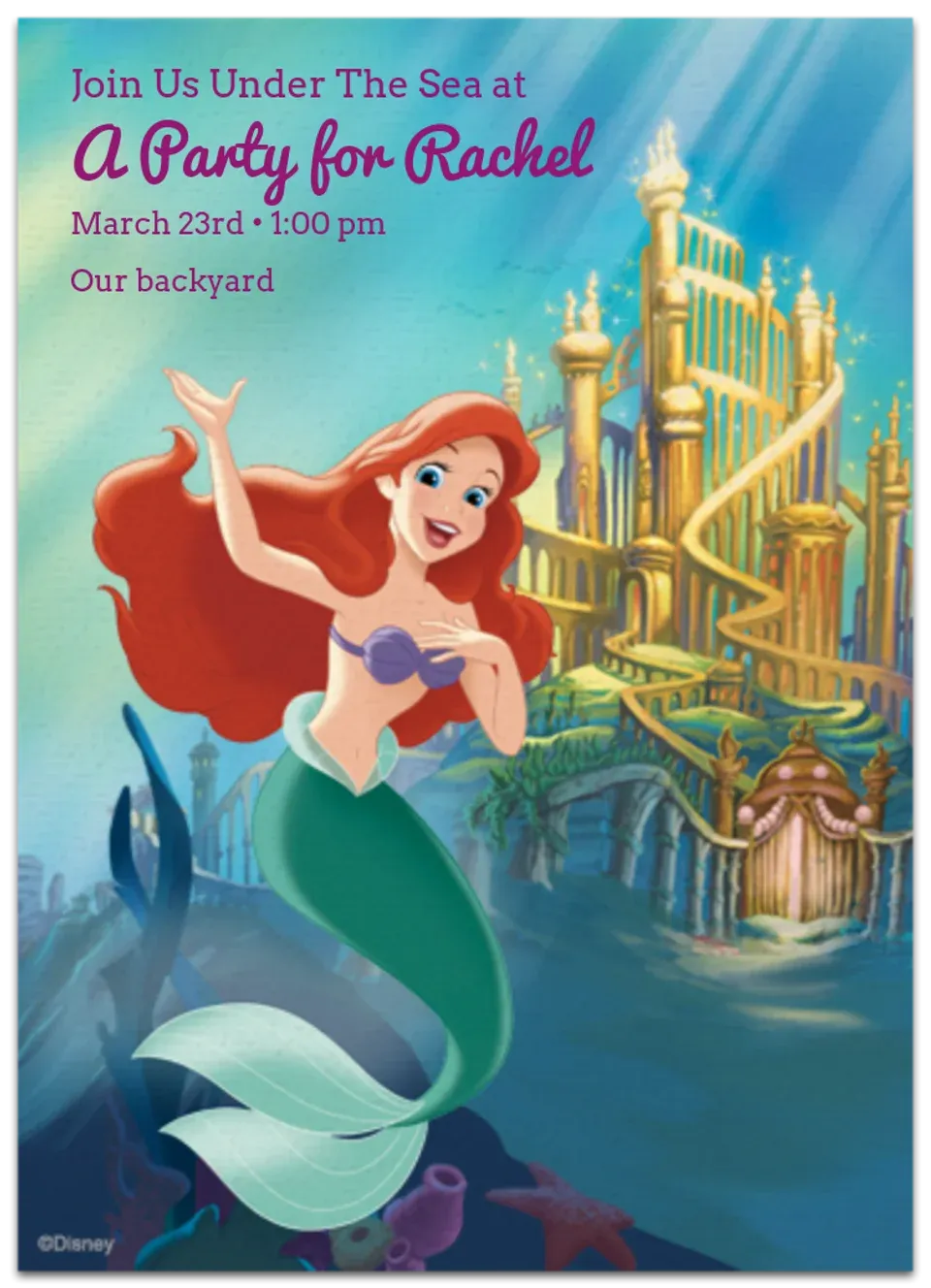 The Little Mermaid card