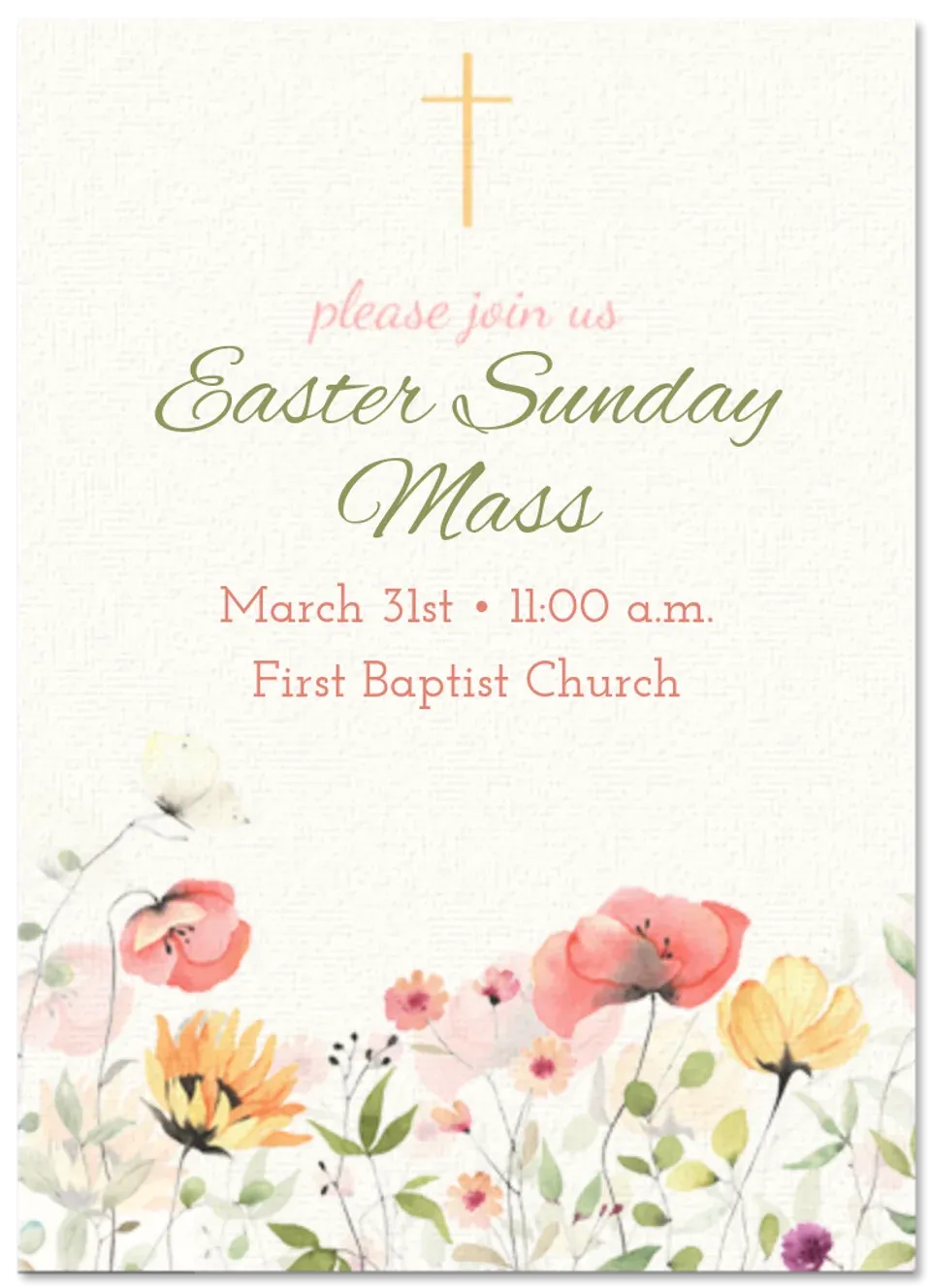 Easter Wildflowers card