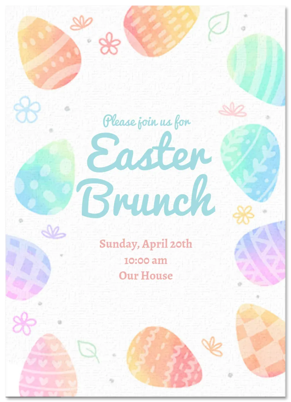 Watercolor Eggs card