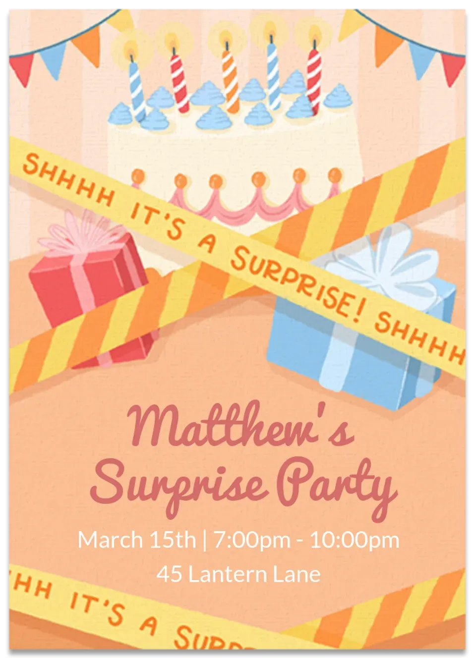 Surprise Party Tape card