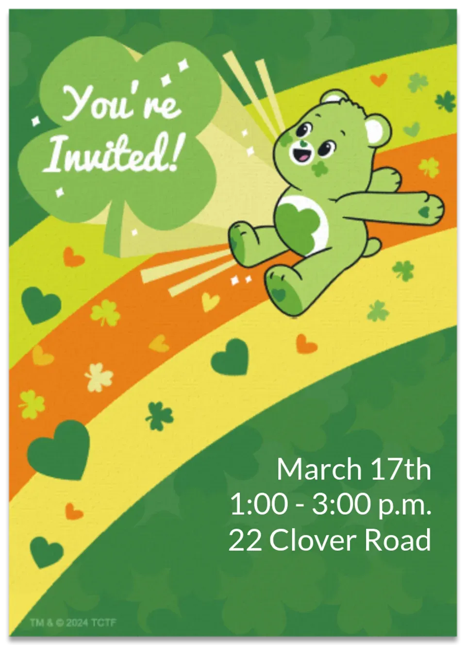 Care Bears | St. Patrick's Day card