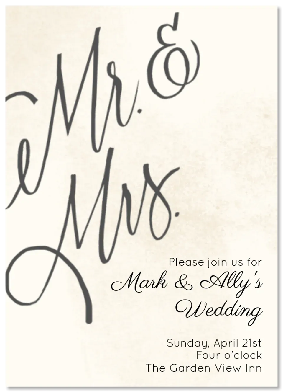 Mr. & Mrs. card