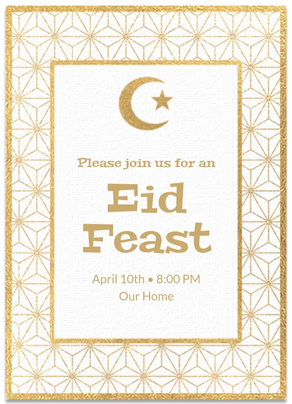 Gold Geometric Eid card