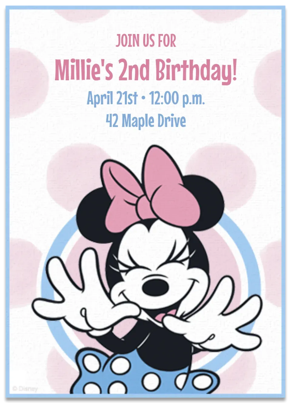 Minnie Polka Dots card