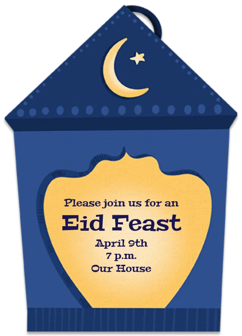 Eid Navy Lantern card