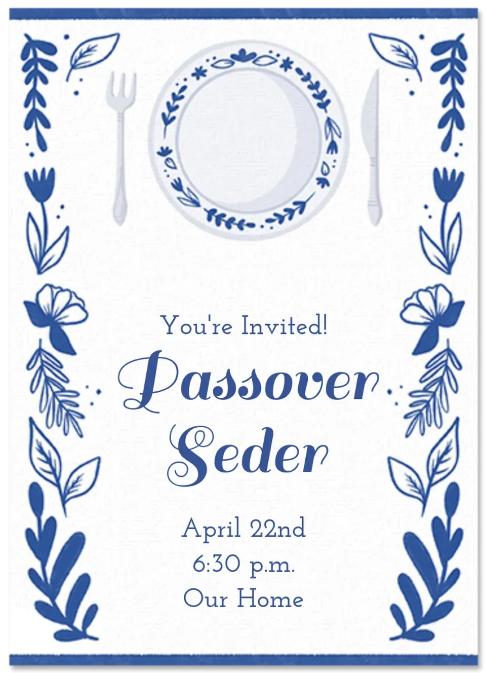 Passover Place Setting card