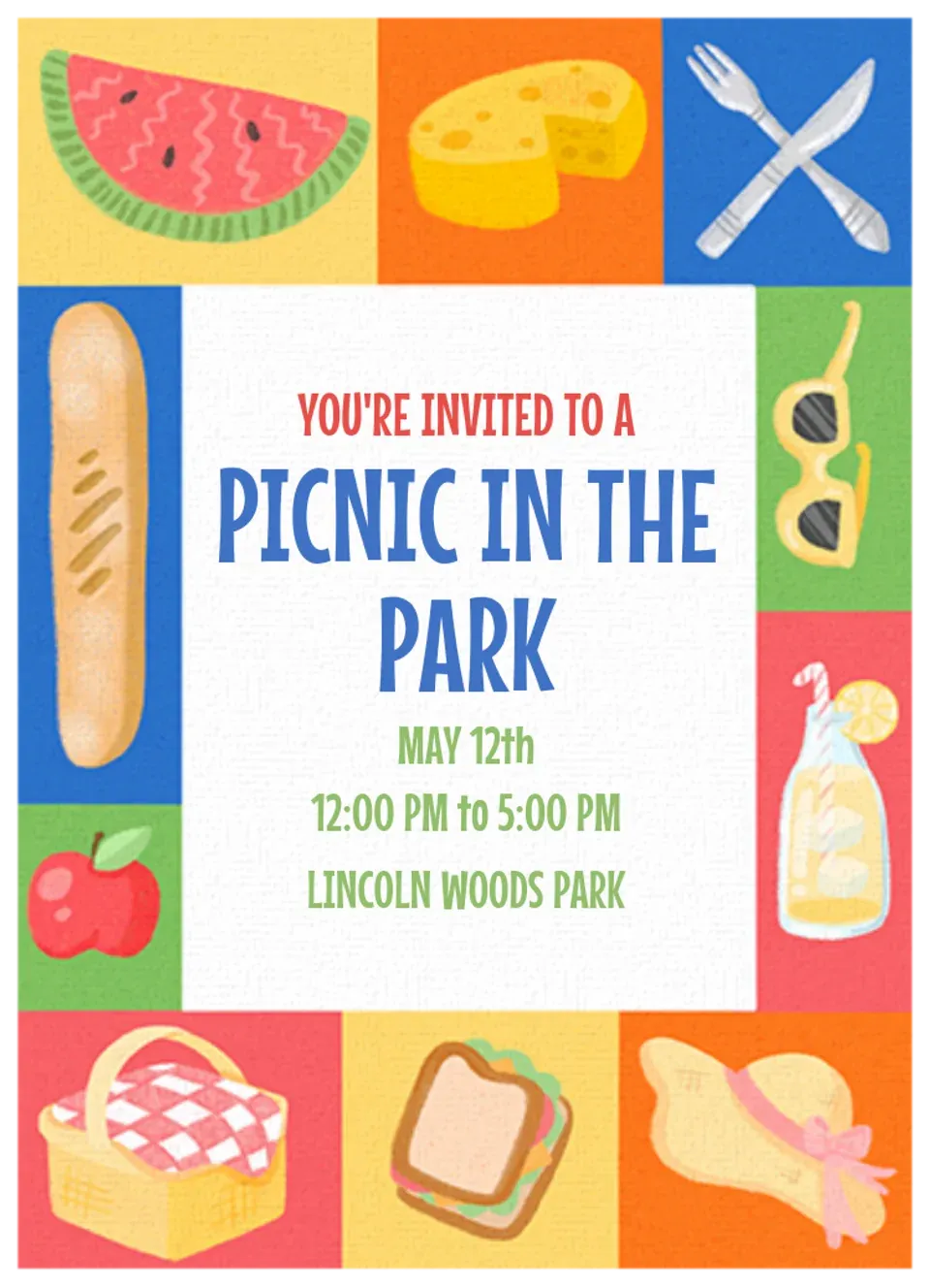 Picnic Color Block card