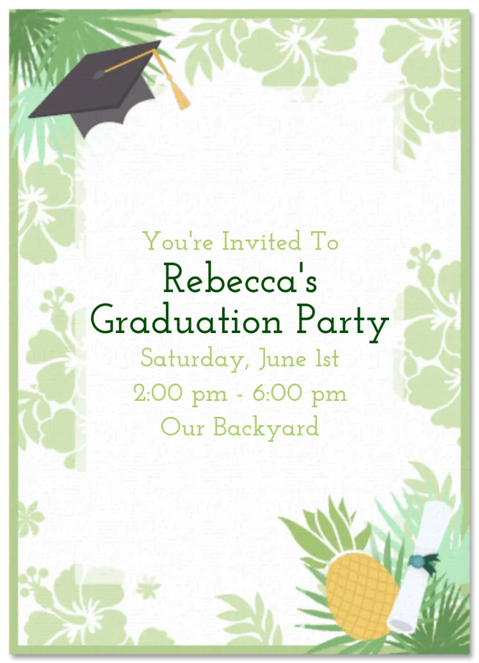 Graduation Luau card