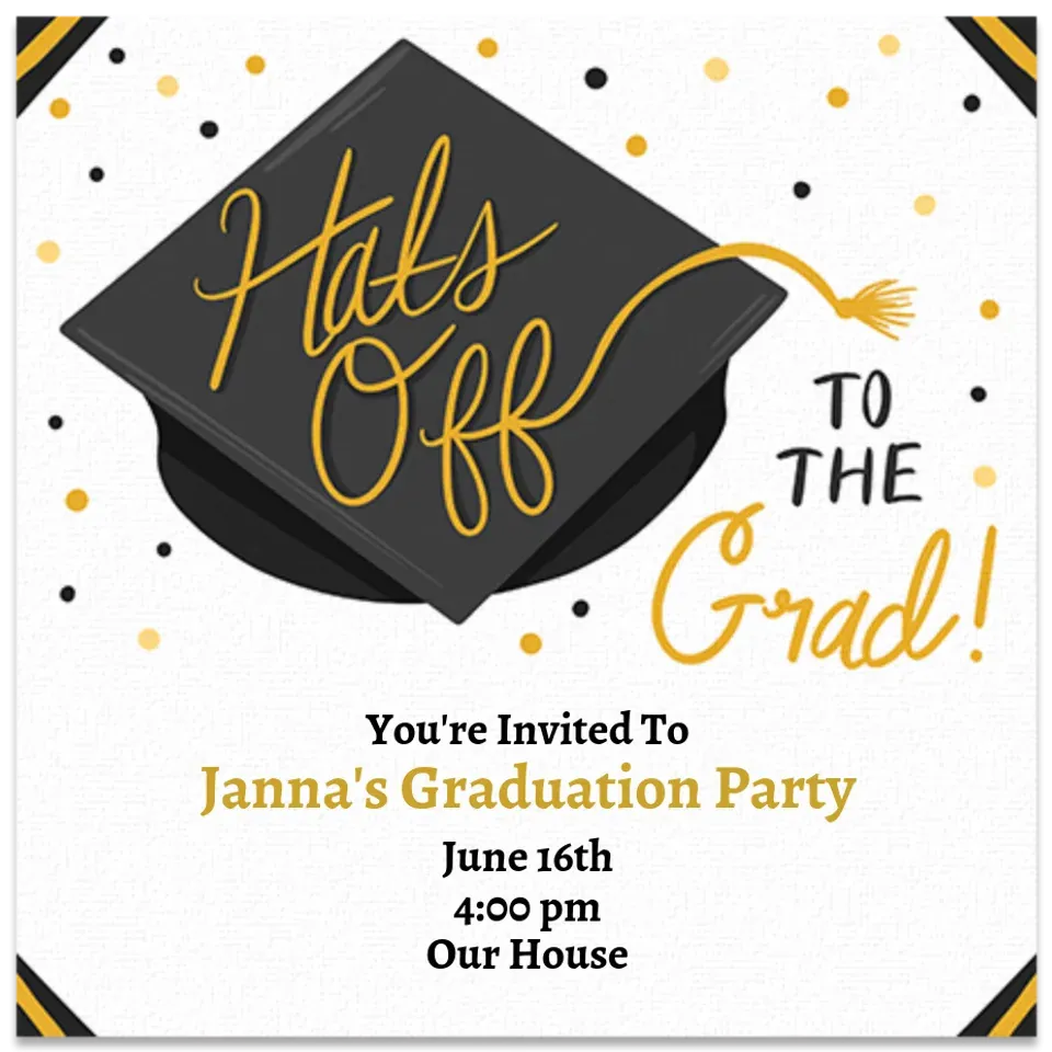 Hats Off Grad card