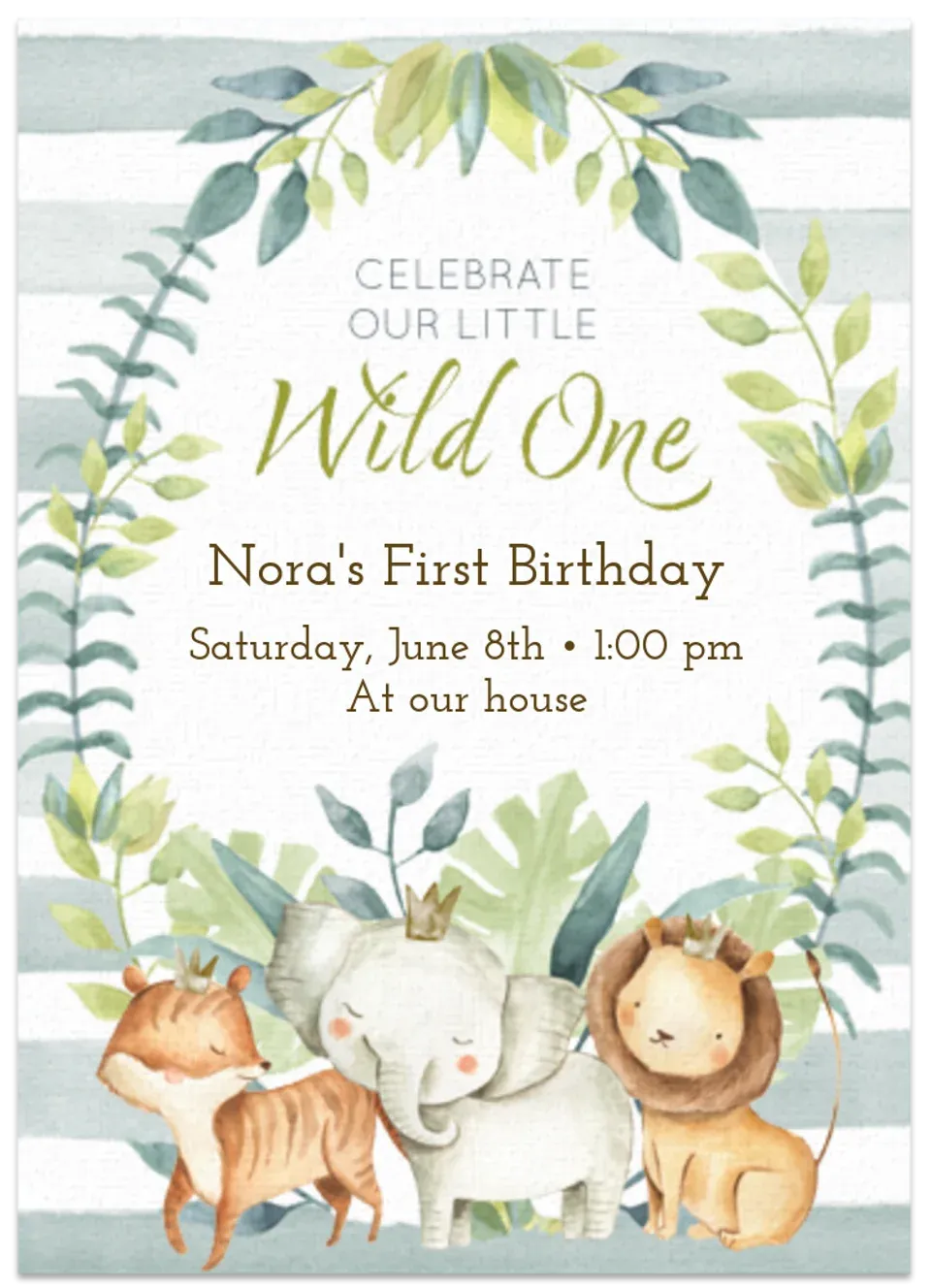 Wild One First Birthday card