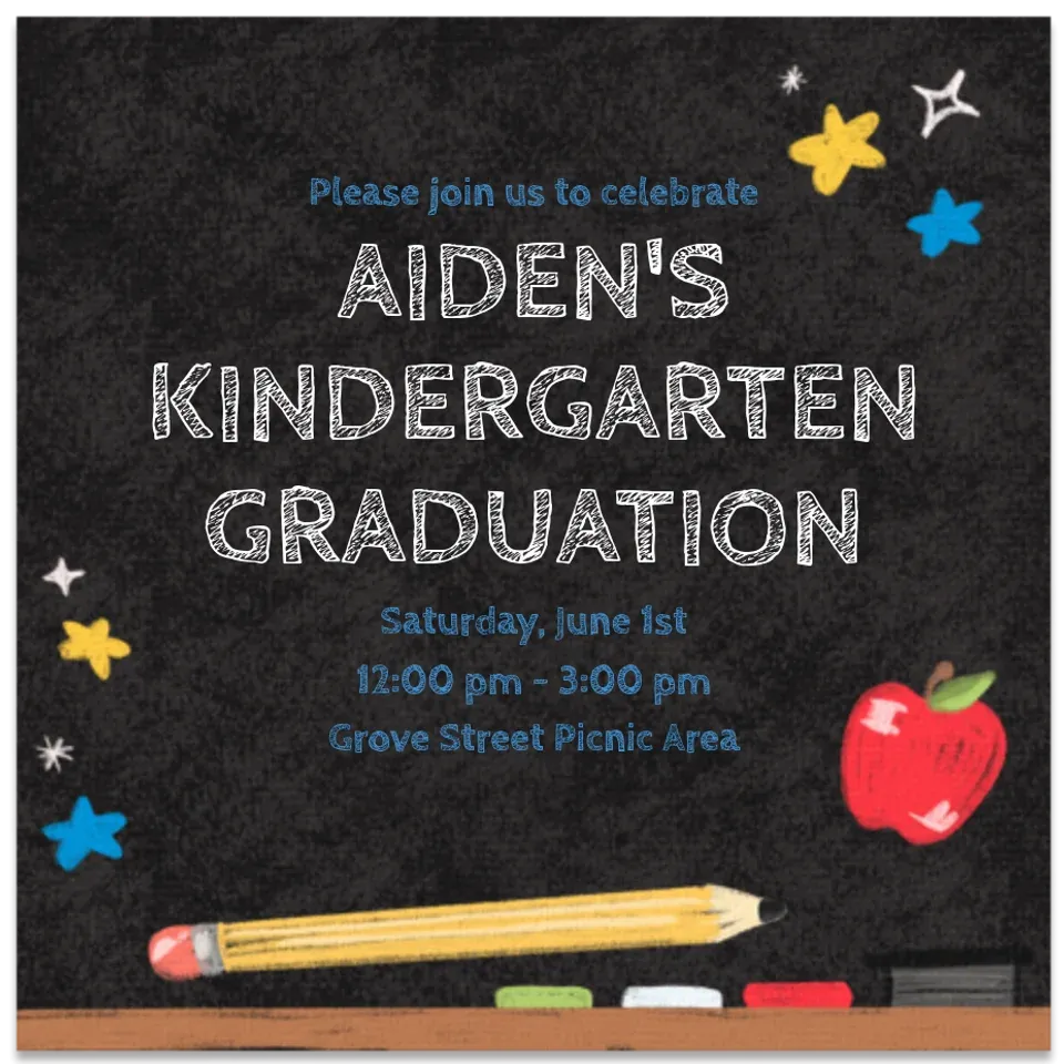 Grad Party Chalk card