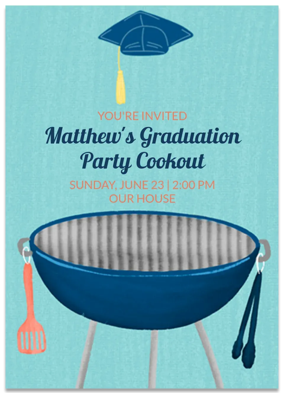 Graduation BBQ Grill card