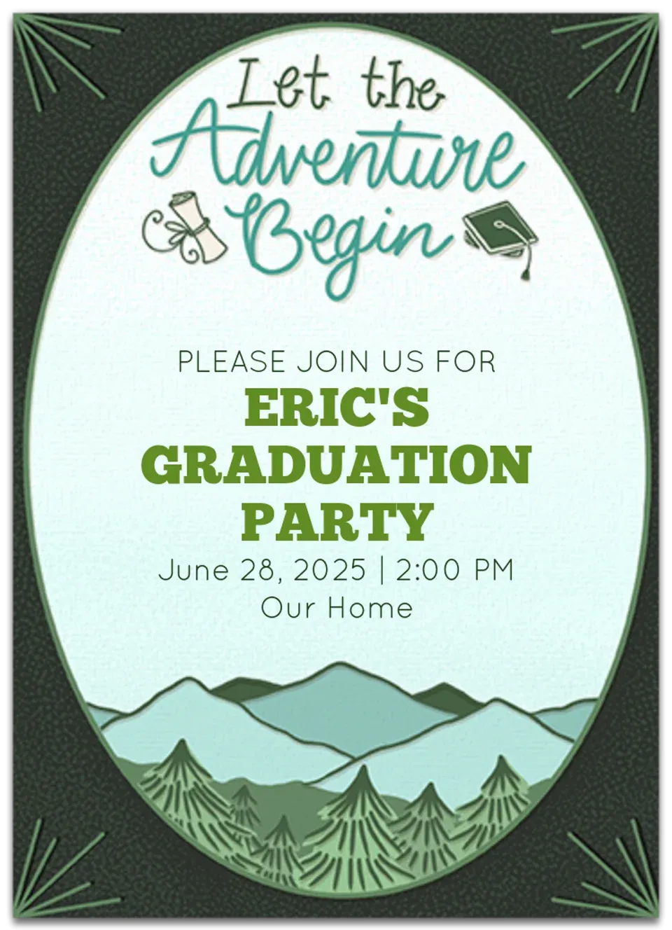 Grad Party Adventure card