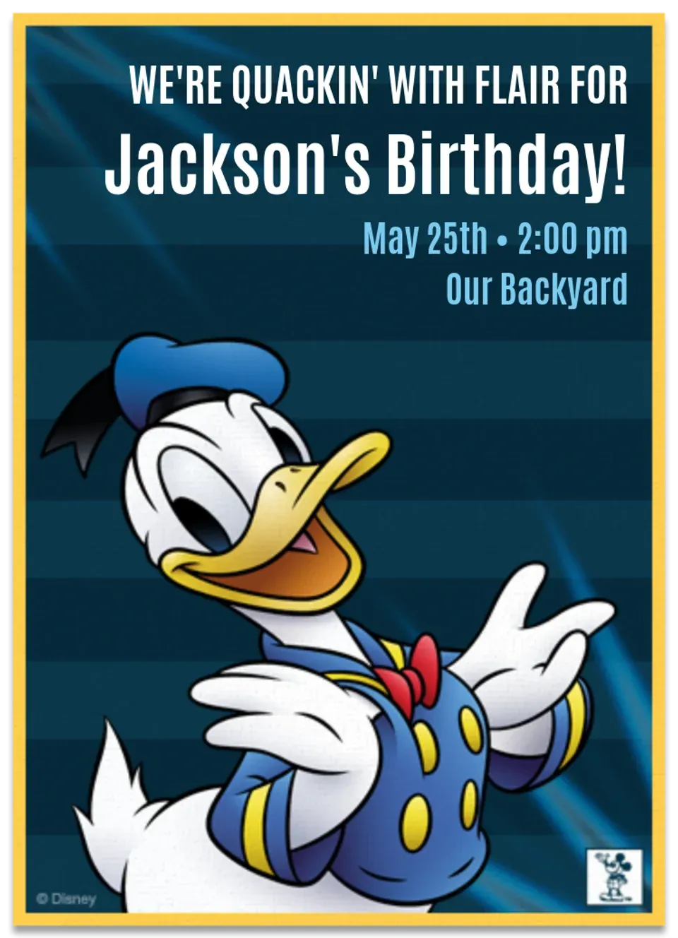 Donald Duck 90th Anniversary card
