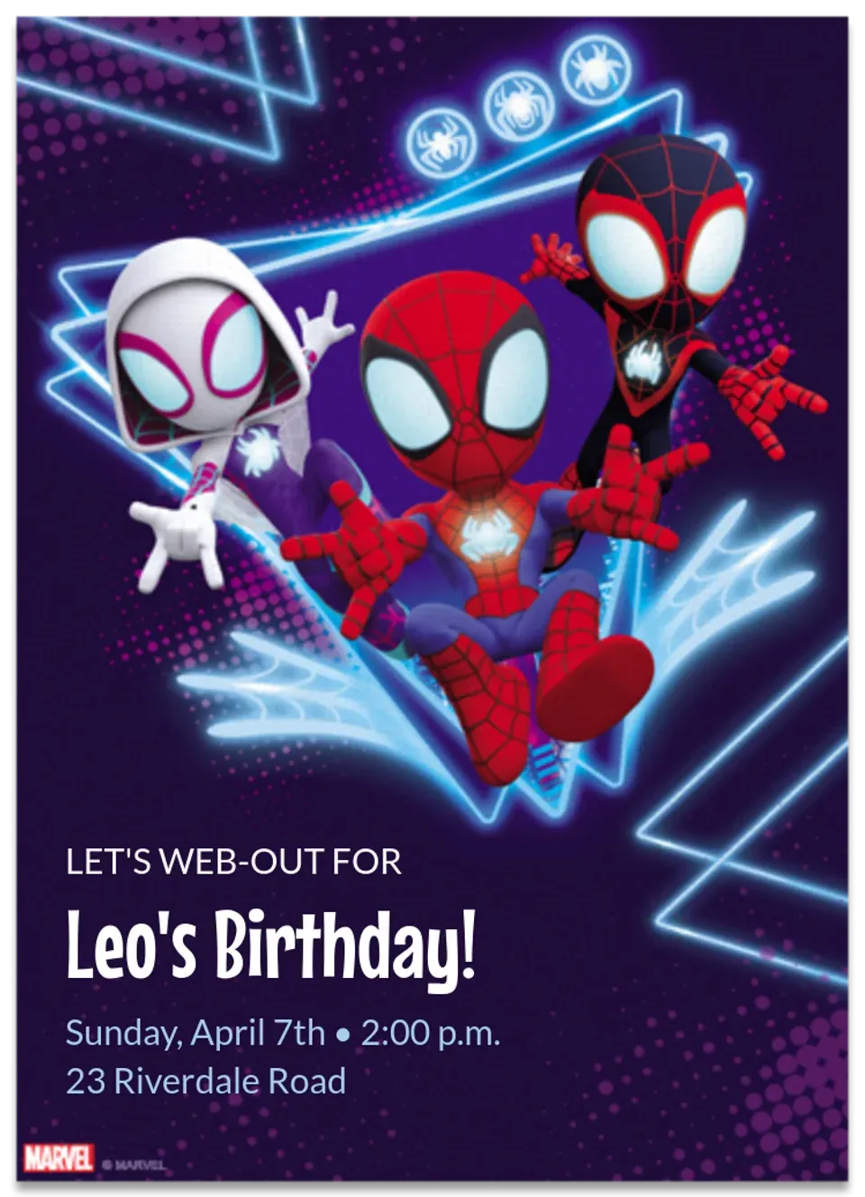 Spidey | Glow Webs card