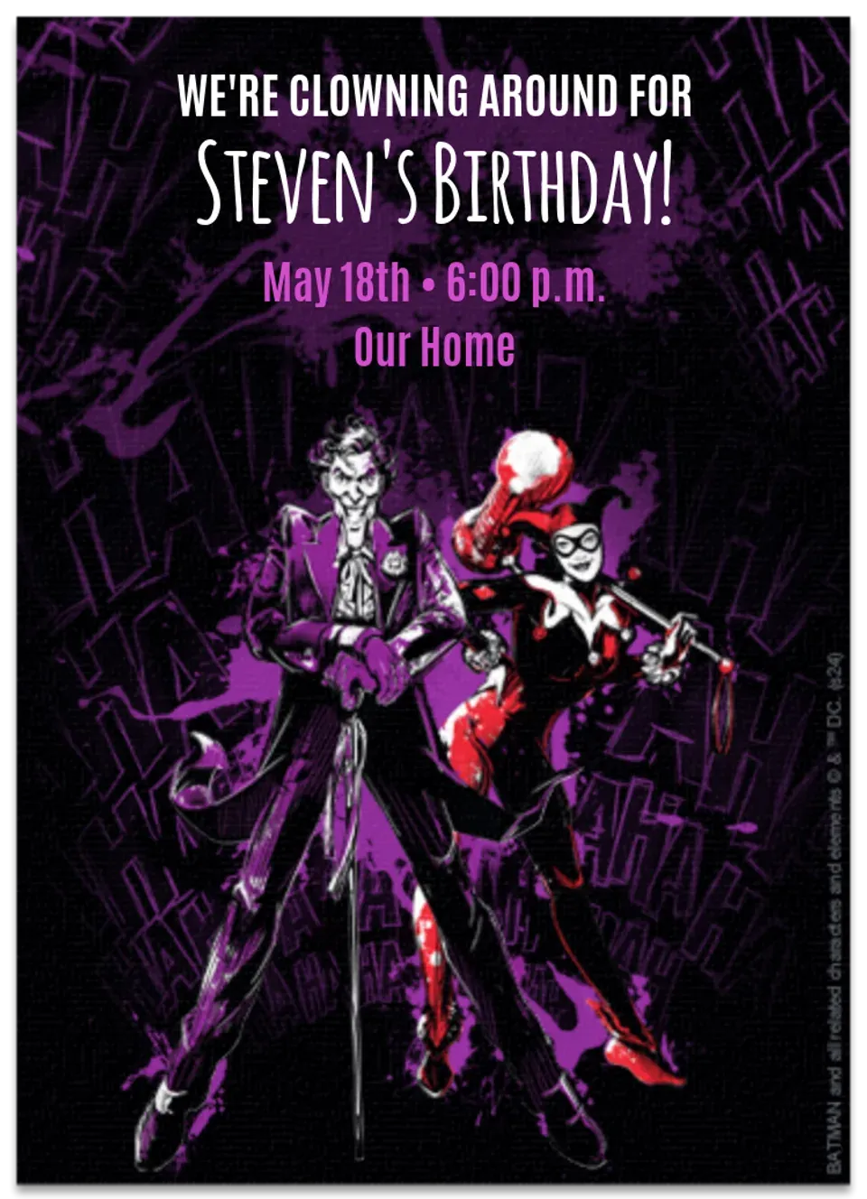 Harley Quinn & The Joker card
