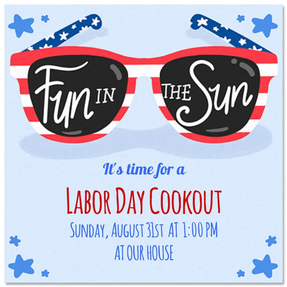 Patriotic Sunglasses card