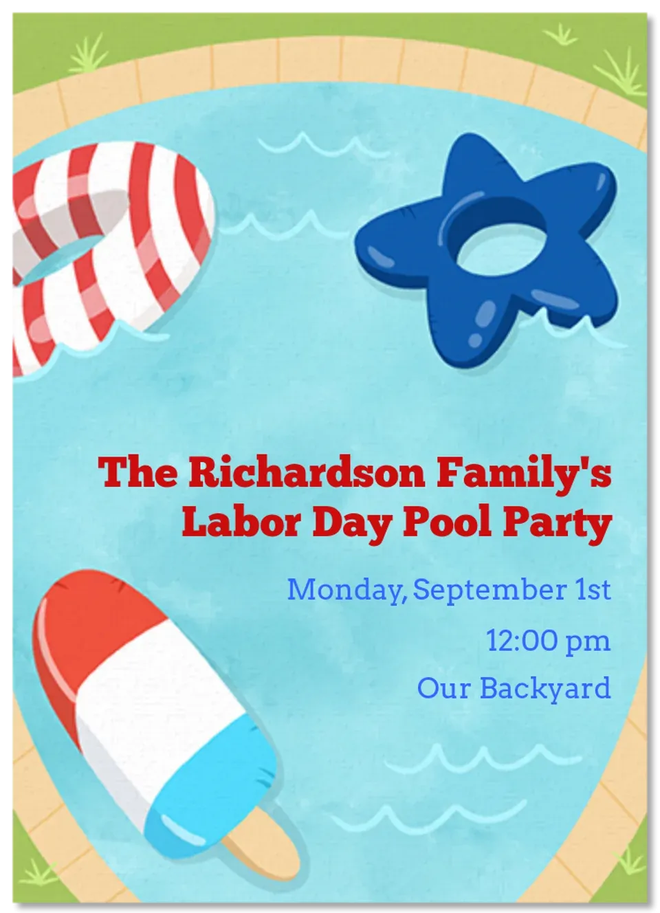 Patriotic Pool Float card