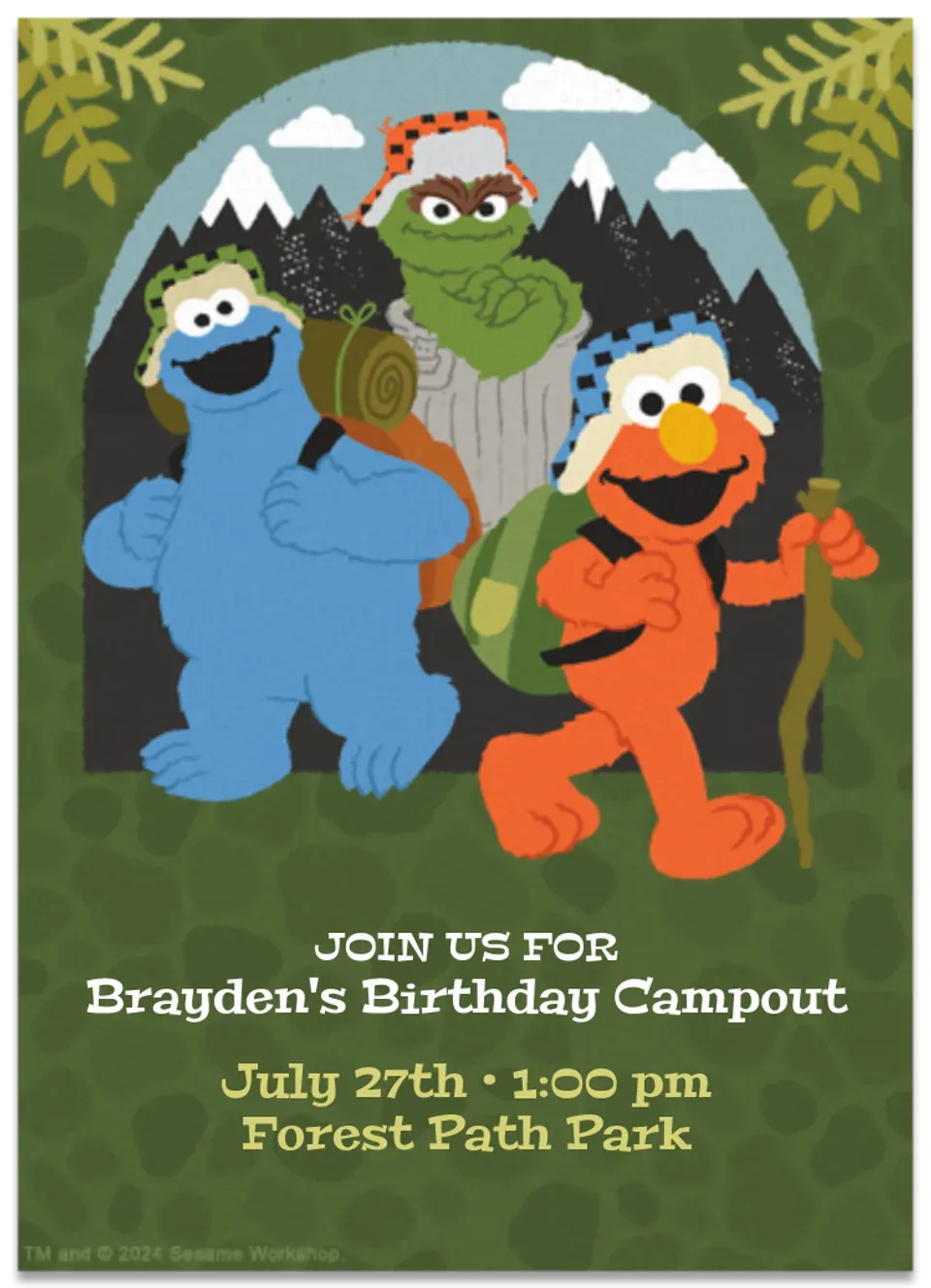 Sesame Camping card