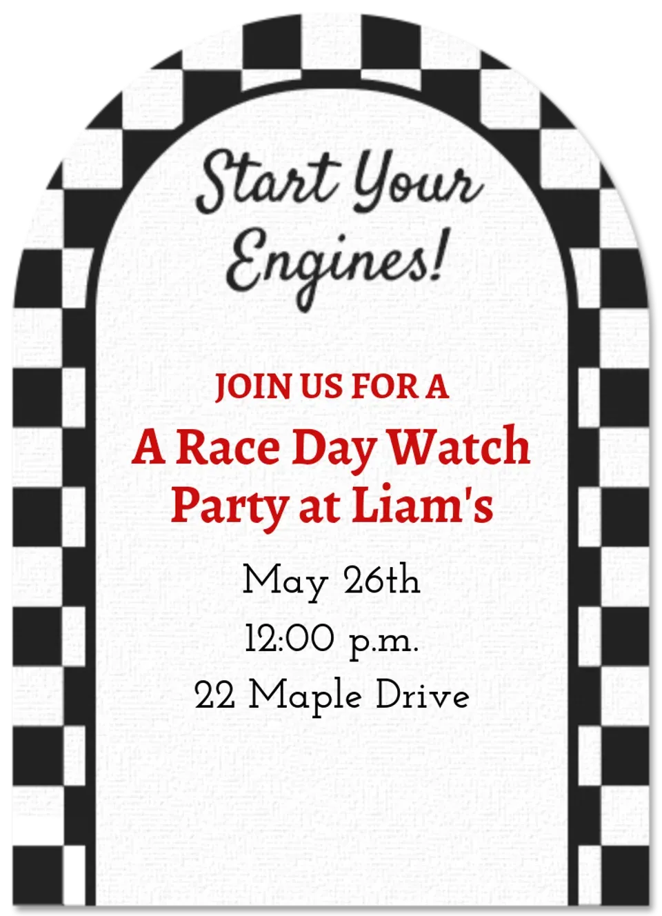 Checkerboard Arch card