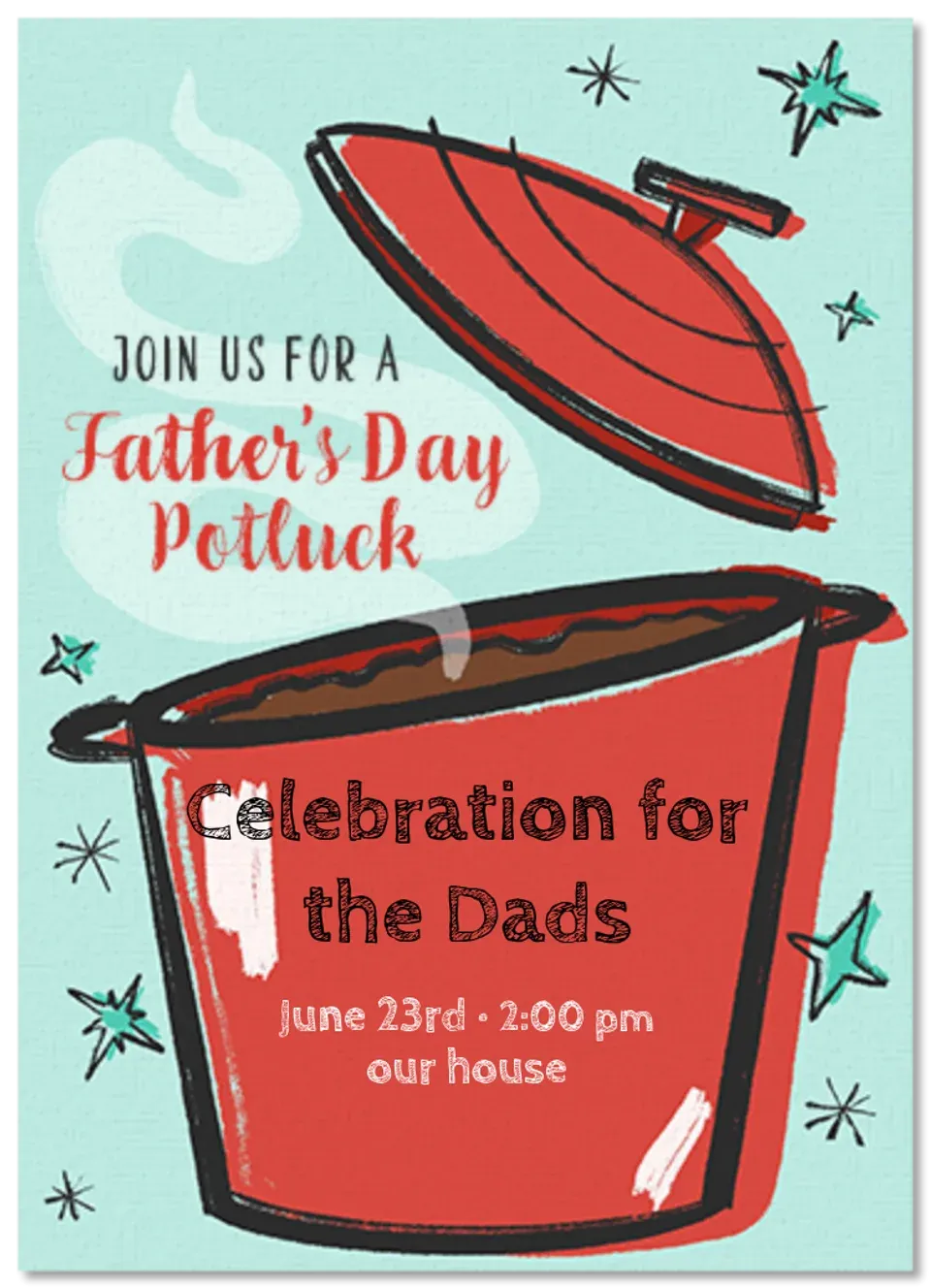 Father's Day Potluck card
