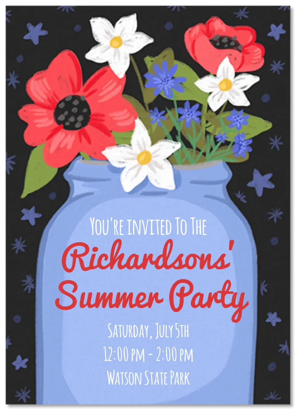 Patriotic Jar Floral card