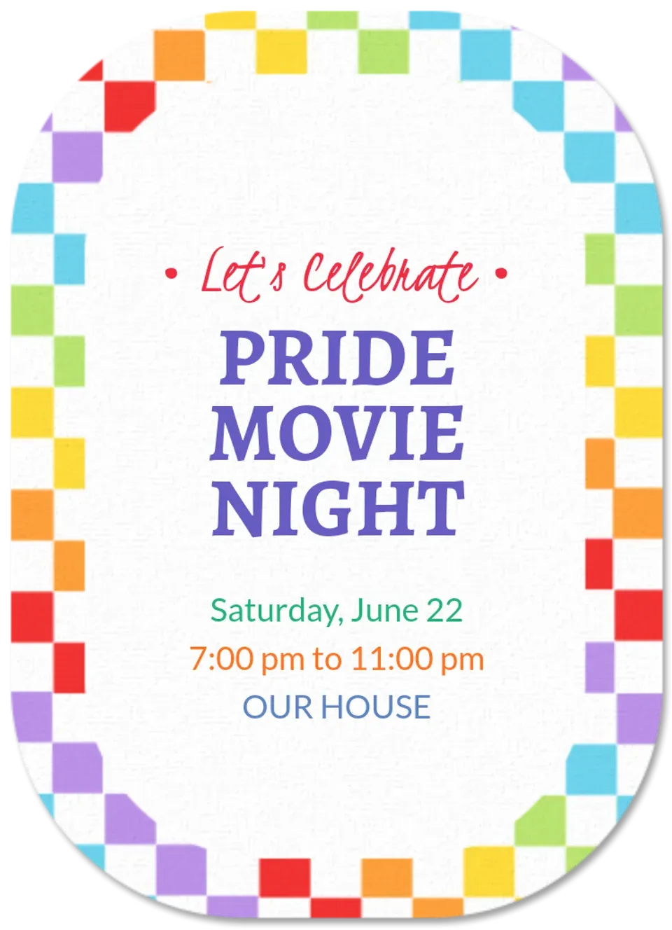 Pride Checkerboard card